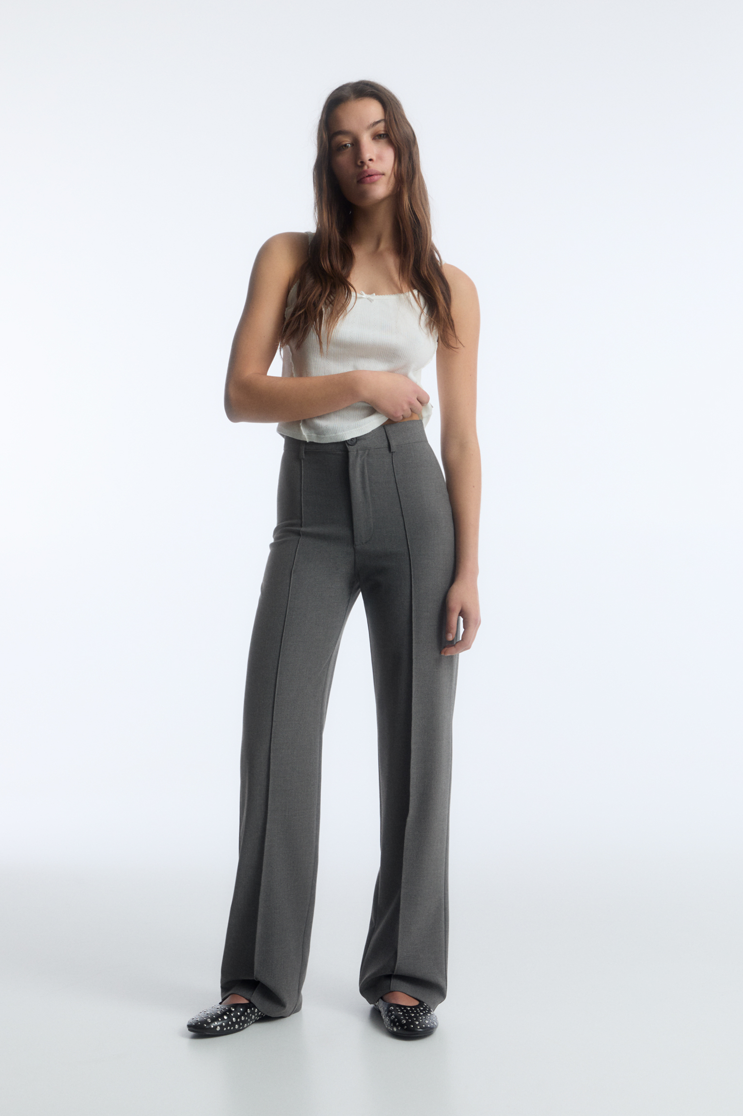 Bottega Veneta® Women's Structured Cotton Pants in Black. Shop online now.